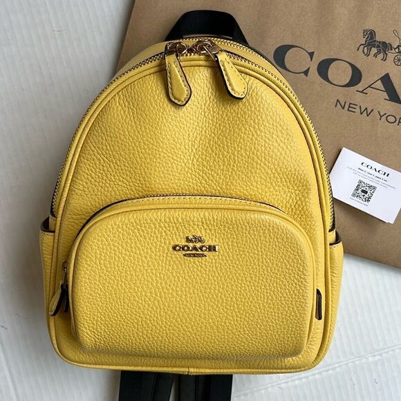 Coach Mini Court Backpack in Retro Yellow - Picture 1 of 17